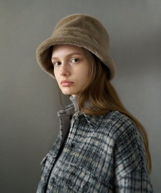 AMERICAN HOLIC ファーバケットハット Mocha