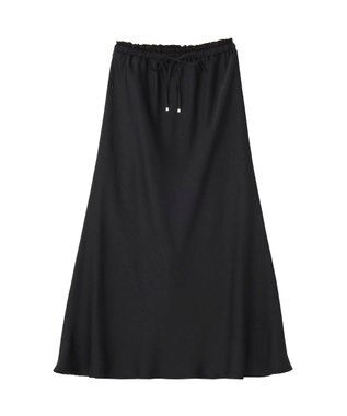 earth music&ecology サテンフリルマーメイドスカート Black