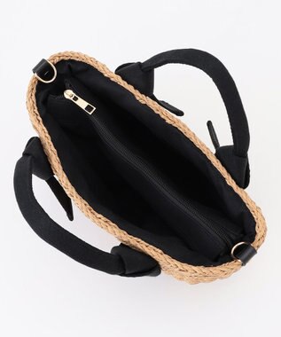 LA BAGAGERIE 【MONICA】リボンハンドル2WAYかごバッグ ブラック