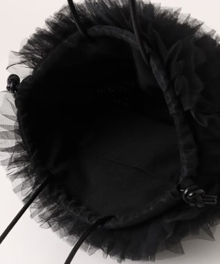 style code 【MERCURYDUO/マーキュリーデュオ】チュールフリル 雑材バケツ型ショルダーバッグ ブラック