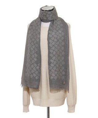 MOONBAT FURLA(フルラ）ウール アーチロゴストール チャコールグレー