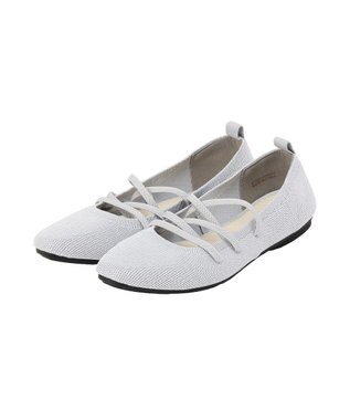 earth music&ecology レースアップニットバレーシューズ Gray