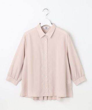 J.PRESS LADIES 【洗える】スパンローン バックプリーツ ブラウス ピンク系