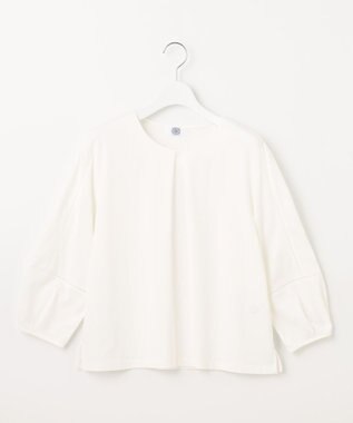 J.PRESS LADIES 【洗える】プレーティングジャージー フロントタック カットソー ホワイト系