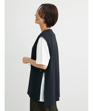 Green Parks キーネックカットベスト Black