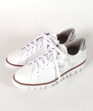 Dominic3 スターパンチングレザースニーカー ホワイト