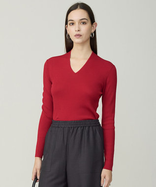 ICB L 【新色追加】 エクストラファインメリノリブ Vネックプルオーバー