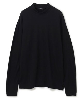 JOSEPH HOMME クリアウールジャージー　モックネック ブラック系