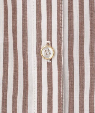 ANY SIS 【洗える】TCブロード ブラウス モカストライプ