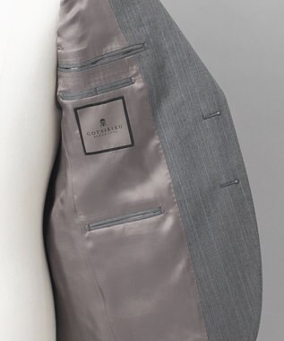 GOTAIRIKU 【御幸毛織】ドライスピナーツイルストレッチスーツ_グレーストライプ ライトグレー系1