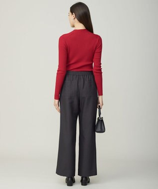 ICB 【新色追加】 エクストラファインメリノリブ Vネックプルオーバー ディープレッド系