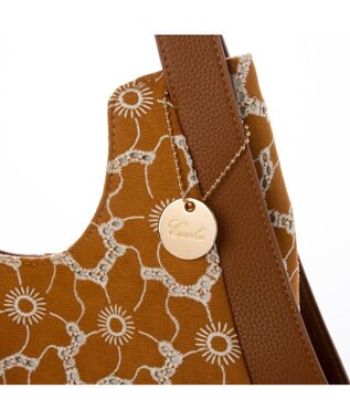 UNBILLION カシュカシュ cachecache / 刺繍生地トートバッグ キャメル