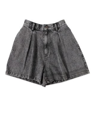WEGO ベルト付デニムタックショートパンツ ブラックその他