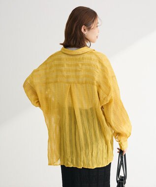 Green Parks シアーワッシャーロングスリーブシャツ Yellow