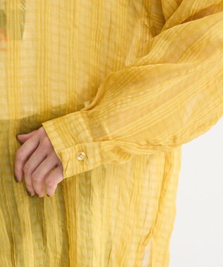 Green Parks シアーワッシャーロングスリーブシャツ Yellow