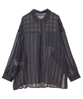 Green Parks シアーワッシャーロングスリーブシャツ Black