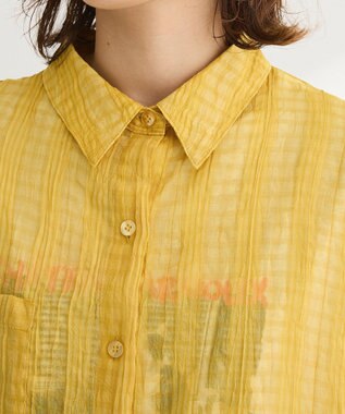 Green Parks シアーワッシャーロングスリーブシャツ Yellow