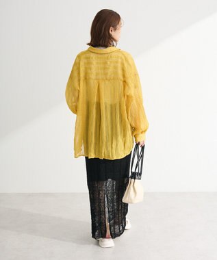 Green Parks シアーワッシャーロングスリーブシャツ Yellow