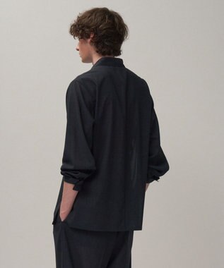 ATON TWIST WOOL GAUZE | ルーズフィットシャツ - UNISEX NAVY TOP