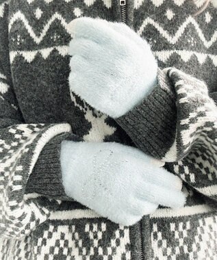 WEGO 【手袋】リボンラインストーングローブ サックス