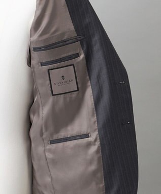 GOTAIRIKU シワになりにくい【御幸毛織/みゆきけおり】Superio160 スーツ_グレーストライプ グレー系1