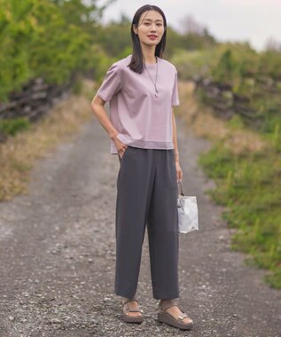 J.PRESS LADIES S 【WEB限定カラーあり・洗える】Lightジョーゼット ワイド パンツ グレー系