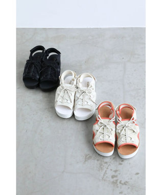 Green Parks ＲＵＰＩＳ．レースアップスポーツサンダル Black