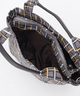 Y'SACCS ドローイングチェック 2WAYトートバッグ グレー