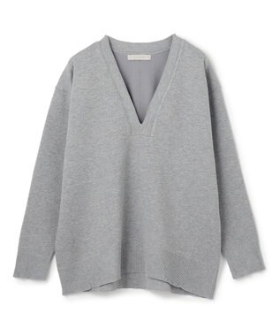 UNFILO スポンジニット ディープネック グレー