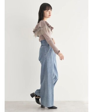 earth music&ecology ショルダーチュールレースプルオーバー Mocha