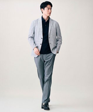 JOSEPH ABBOUD 【ウエストも伸びる夏パンツ!/ストレッチ/軽量/Eco撥水/オーガニックコットン使用】マイクロピケストレッチ パンツ グレー系8