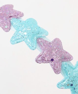 ANY KIDS キラキラ カチューシャ ブルー×ラベンダー（星）