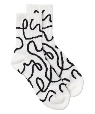 WEGO ニュアンスリブ底パイルクルーソックス ホワイト