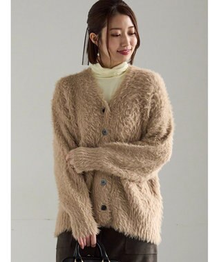 Te chichi シャギーVネックカーディガン キャメル
