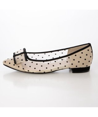 MODE ET JACOMO <carino>ドットチュールパンプス ベージュコンビ