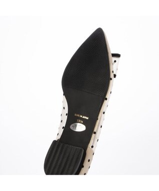 MODE ET JACOMO <carino>ドットチュールパンプス ベージュコンビ