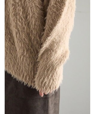 Te chichi シャギーVネックカーディガン キャメル