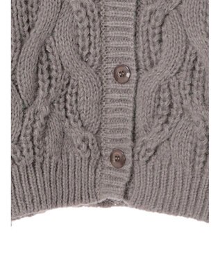 earth music&ecology ｍｉｘケーブルカーディガン Gray Beige