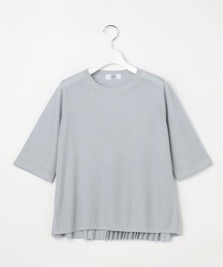 J.PRESS LADIES Vis/Pe スパーク バックプリーツ ニット グレイッシュブルー系
