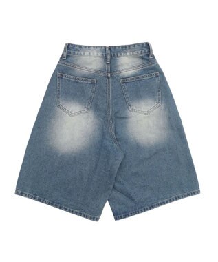 WEGO ブラストデニムハーフパンツ デニム中濃色