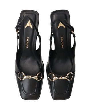 INTER-CHAUSSURES 【CARRANO】ホースビットバックストラップパンプス ブラック