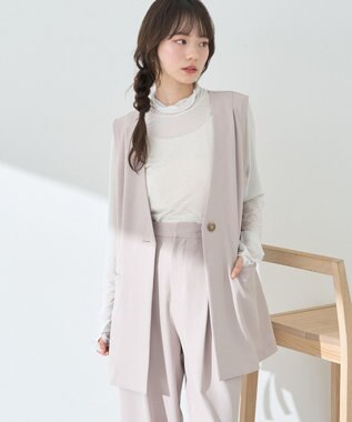 earth music&ecology ショルダータックジレ Beige