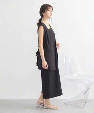 earth music&ecology ショルダータックジレ Black