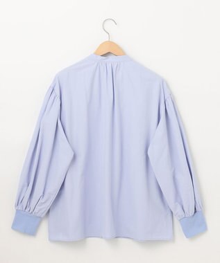 SHARE PARK LADIES スキッパーネックギャザーブラウス サックスブルー系