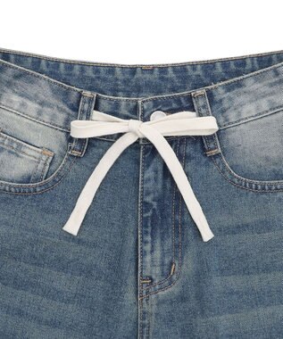 WEGO ブラストデニムハーフパンツ デニム中濃色