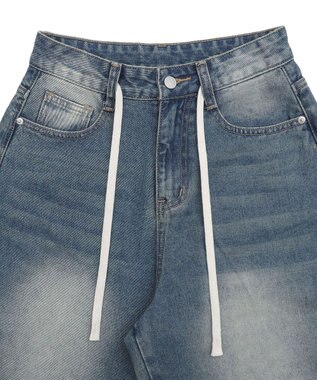 WEGO ブラストデニムハーフパンツ デニム中濃色