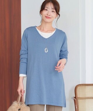 【洗える】カシミヤ混ニットチュニック