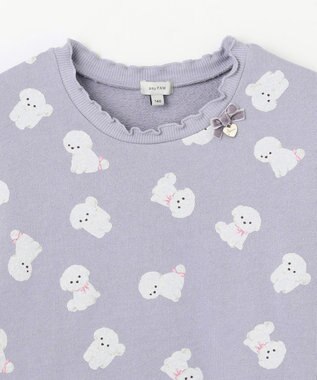 ANY KIDS アニマル 総柄 トレーナー サックスブルー×イヌ