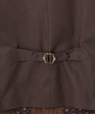 JOSEPH ABBOUD 【ツィード/UKファブリック】ツイード  ウィンドーペン ベスト ダークブラウン系4