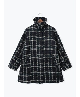 Te chichi ロービングチェックミドルコート《2025winter catalog item》 ネイビー